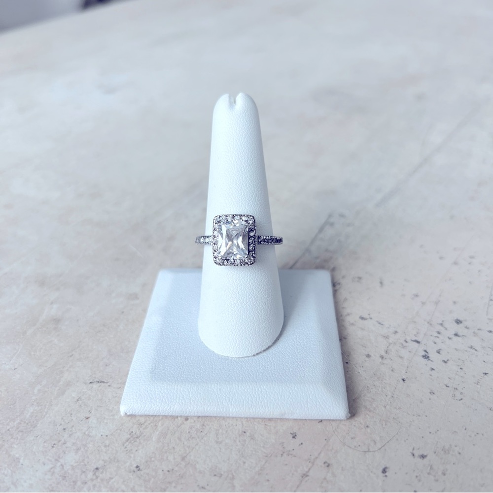 Faux Diamond Ring, Cocktail Ring, Fake Engagement Ring